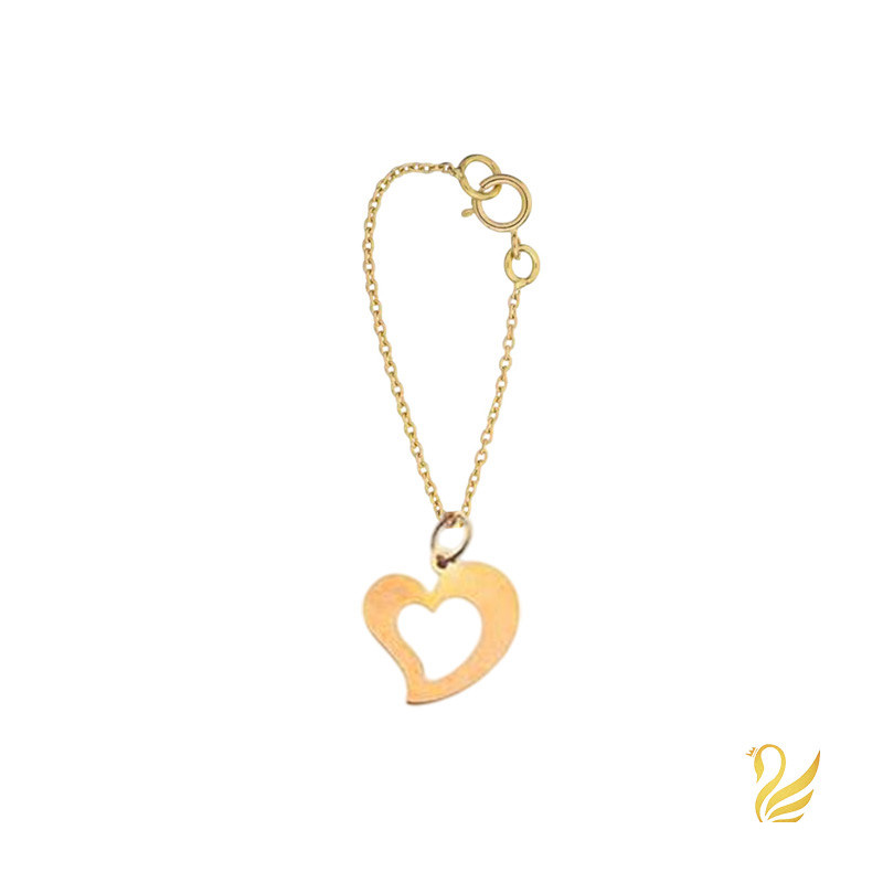 آویز ساعت طلا 18 عیار زنانه گالری قو طلایی مدل قلب کج تو خالی آویز ساعت طلا 18 عیار زنانه گالری قو طلایی مدل قلب کج تو خالی