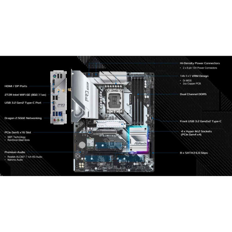 مادربرد ازراک مدل Z790 Pro RS WiFi مادربرد ازراک مدل Z790 Pro RS WiFi