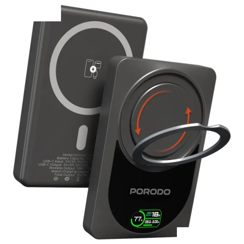 پاوربانک 20 وات پرودو مدل مگ سیف کد PDPBFCH086DG Qi2 ظرفیت 10000 میلی آمپر ساعت پاوربانک 20 وات پرودو مدل مگ سیف کد PDPBFCH086DG Qi2 ظرفیت 10000 میلی آمپر ساعت