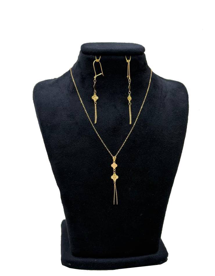 نیم ست طلا 18عیار اپال گلد مدل ونکلیف 2 گل آویزی نیم ست طلا 18عیار اپال گلد مدل ونکلیف 2 گل آویزی