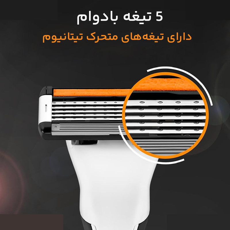 خود تراش بیک مدل HYBRID 5 FLEX به همراه تیغ یدک بسته 6 عددی