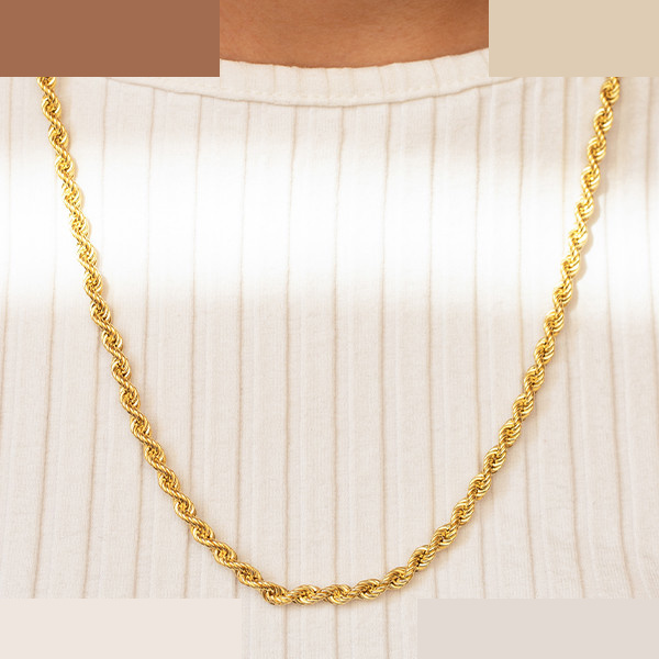 گردنبند طلا 18 عیار زنانه ماوی گالری مدل طنابی 3 گردنبند طلا 18 عیار زنانه ماوی گالری مدل طنابی 3