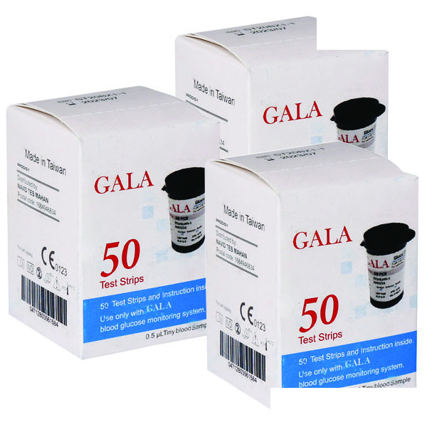 نوار تست قند خون گالا مدل OK-2AJ سه بسته 50 عددی