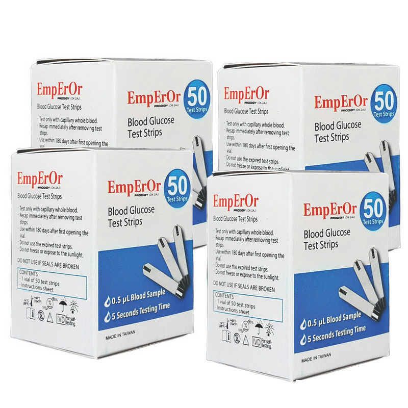 نوار تست قندخون امپرور مدل prodigy چهار بسته 50 عددی نوار تست قندخون امپرور مدل prodigy چهار بسته 50 عددی