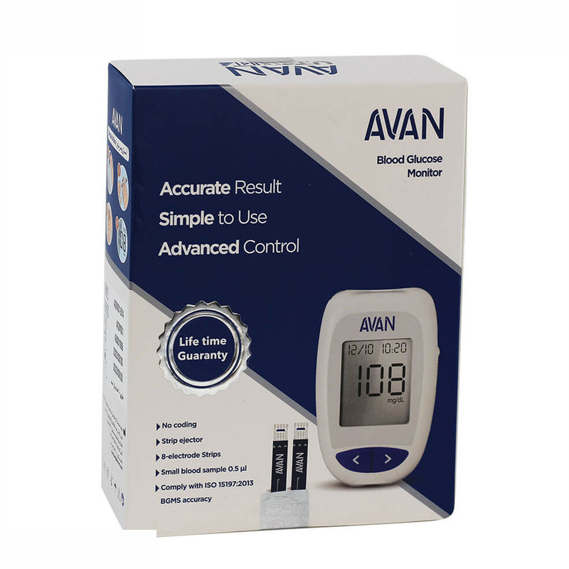 دستگاه تست قند خون آوان مدل AGM01 به همراه 10 عدد نوار تست قند خون دستگاه تست قند خون آوان مدل AGM01 به همراه 10 عدد نوار تست قند خون