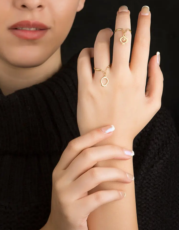 انگشتر طلا 18عیار اپال گلد مدل انار یلدا d1254 انگشتر طلا 18عیار اپال گلد مدل انار یلدا d1254