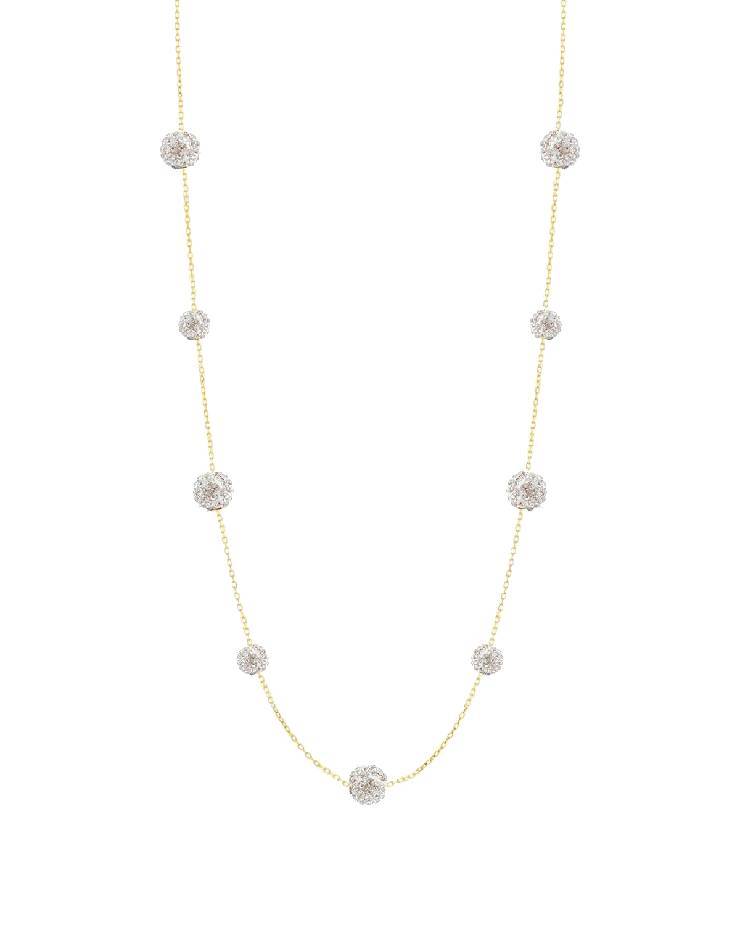 گردنبند طلا 18عیار اپال گلد مدل گوی نقره ای گردنبند طلا 18عیار اپال گلد مدل گوی نقره ای