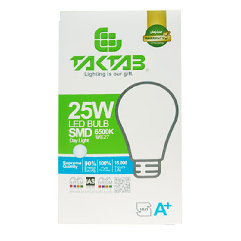 لامپ ال ای دی 25 وات تک تاب مدل حبابی پایه E27 بسته 3 عددی