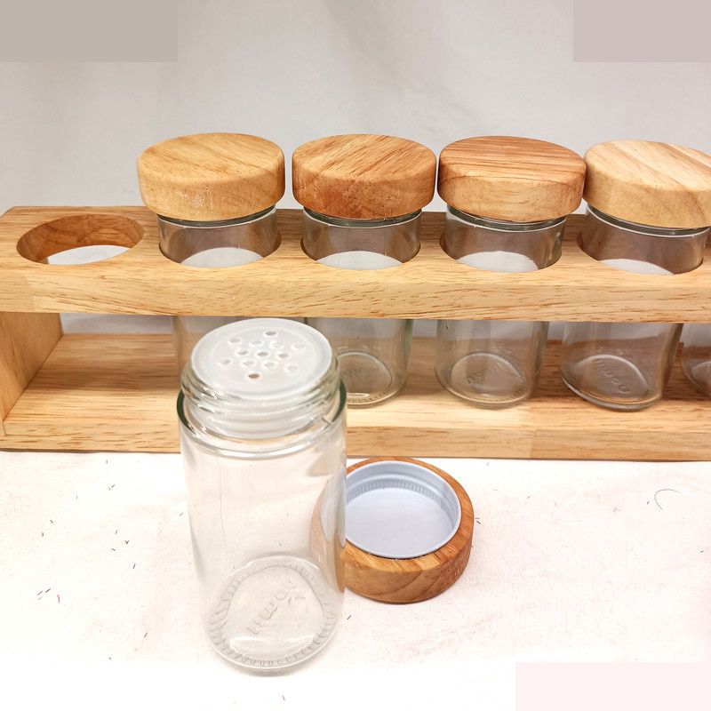 ست جا ادویه 6 پارچه لیمون مدل چوبی