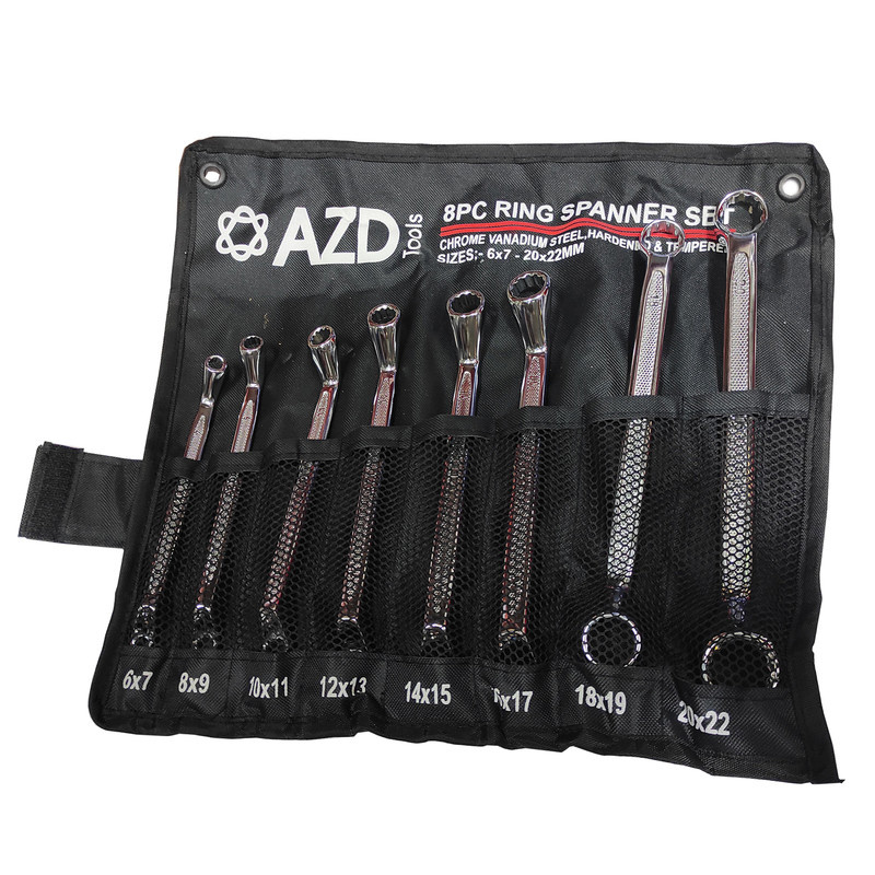 آچار دو سر رینگی ای زد دی  مدل SMT-AZD--8PCS-RING SPANNERSET مجموعه 8 عددی