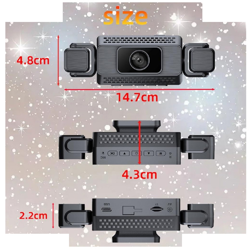 دوربین ثبت وقایع خودرو مدل 4 لنز کد S22-WiFi به همراه دوربین عقب دوربین ثبت وقایع خودرو مدل 4 لنز کد S22-WiFi به همراه دوربین عقب
