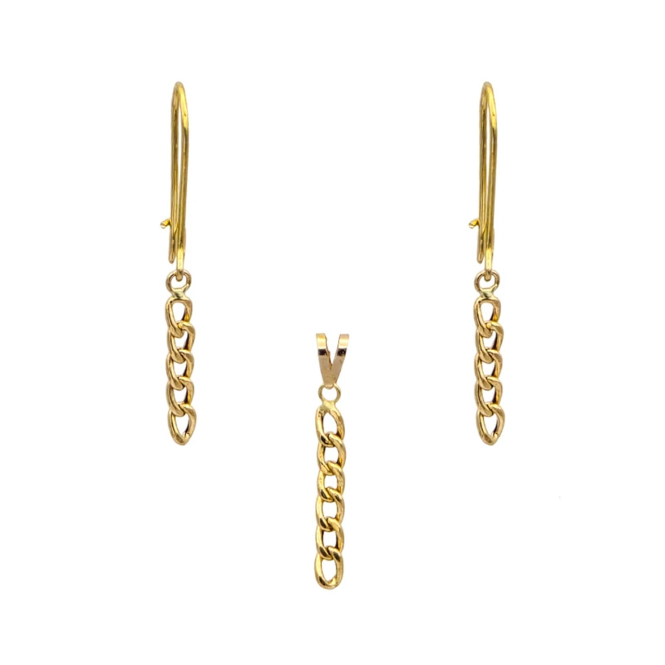 نیم ست طلا 18 عیار زنانه کارتیه کارتیر آویز و گوشواره کد 590