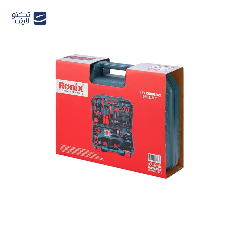 مجموعه 53 عدی دریل شارژی رونیکس مدل 8018 مجموعه 53 عدی دریل شارژی رونیکس مدل 8018