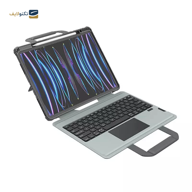 کیف کلاسوری کیبورد دار نیلکین مدل Bumper Go Keyboard مناسب برای تبلت اپل iPad Air 13 2024 / iPad Pro 12.9 2022 / 2021 / 2020   کیف کلاسوری کیبورد دار نیلکین مدل Bumper Go Keyboard مناسب برای تبلت اپل iPad Air 13 2024 / iPad Pro 12.9 2022 / 2021 / 2020