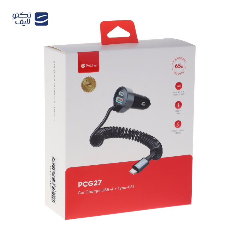 شارژر فندکی 65 وات پرووان مدل PCG27 شارژر فندکی 65 وات پرووان مدل PCG27