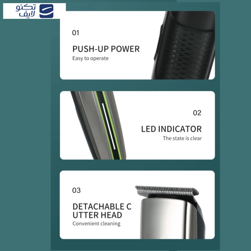 ماشین اصلاح موی سر و صورت وی جی ار مدل V-008 ماشین اصلاح موی سر و صورت وی جی ار مدل V-008