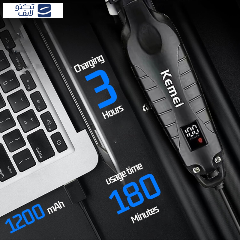 ماشین اصلاح موی سر و صورت کیمی مدل km-2293، اصلاح به صورت خط زن، منبع انرژی باتری، تکنولوژی اصلاح به صورت برش مستقیم، به همراه آداپتور 5 ولت، کابل شارژ USB، سه عدد شانه، بدون صدا ماشین اصلاح موی سر و صورت کیمی مدل km-2293، اصلاح به صورت خط زن، منبع انرژی باتری، تکنولوژی اصلاح به صورت برش مستقیم، به همراه آداپتور 5 ولت، کابل شارژ USB، سه عدد شانه، بدون صدا