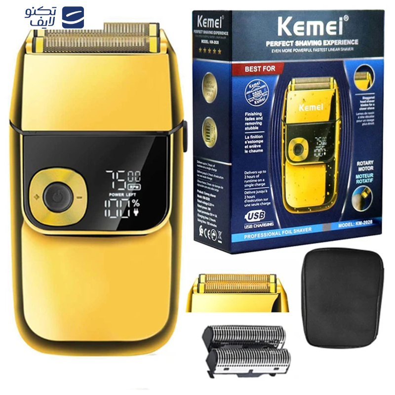 ماشین اصلاح موی سر و صورت کیمی مدل 2028، اصلاح به صورت خط زن، منبع انرژی با برق، تکنولوژی اصلاح به صورت برش مستقیم، مدت زمان شارژ 120 دقیقه و مدت زمان استفاده پس از شارژ 120 دقیقه، دارای نمایشگر دیجیتال برای میزان شارژ و سرعت، به همراه برس تمیزکننده ماشین اصلاح موی سر و صورت کیمی مدل 2028، اصلاح به صورت خط زن، منبع انرژی با برق، تکنولوژی اصلاح به صورت برش مستقیم، مدت زمان شارژ 120 دقیقه و مدت زمان استفاده پس از شارژ 120 دقیقه، دارای نمایشگر دیجیتال برای میزان شارژ و سرعت، به همراه برس تمیزکننده