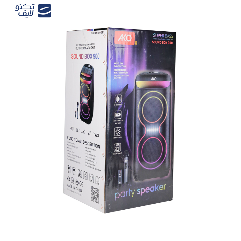 اسپیکر بلوتوثی قابل حمل آکو مدل sound box 900 اسپیکر بلوتوثی قابل حمل آکو مدل sound box 900