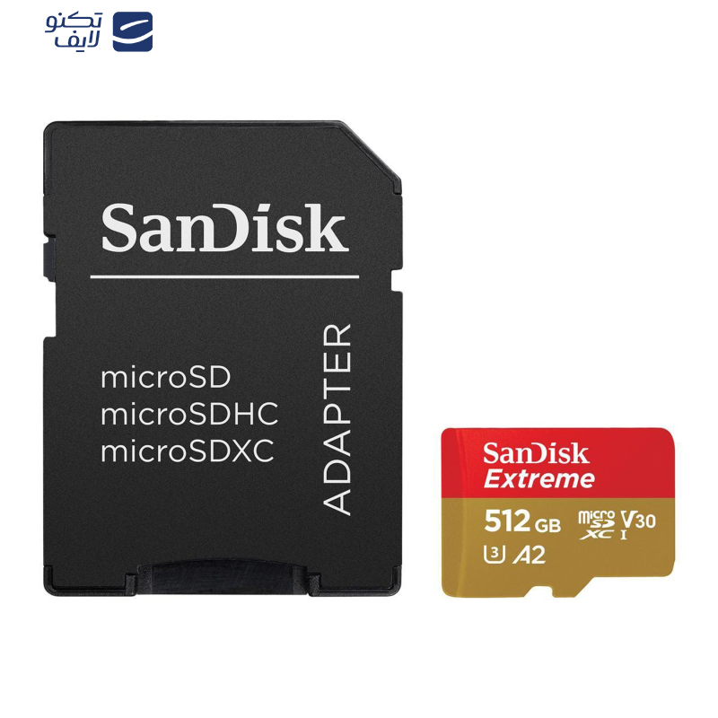 کارت حافظه microSDXC سن دیسک مدل Extreme کلاس A2 استاندارد UHS-I U3 سرعت 190MBps ظرفیت 512 گیگابایت کارت حافظه microSDXC سن دیسک مدل Extreme کلاس A2 استاندارد UHS-I U3 سرعت 190MBps ظرفیت 512 گیگابایت