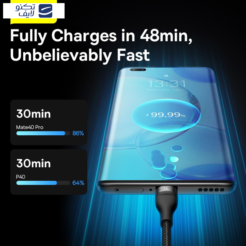 کابل تبدیل USB به لایتنینگ/USB-C/micro-USB بیسوس مدل Flash Series II 66W طول 1.2 متر کابل تبدیل USB به لایتنینگ/USB-C/micro-USB بیسوس مدل Flash Series II 66W طول 1.2 متر