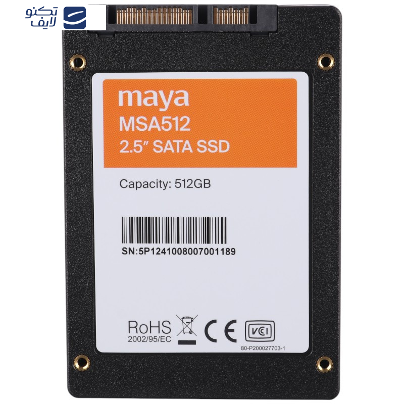 اس اس دی اینترنال مایا مدل MSA512 ظرفیت 512 گیگابایت اس اس دی اینترنال مایا مدل MSA512 ظرفیت 512 گیگابایت
