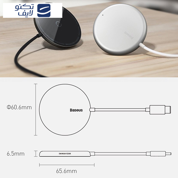 شارژر بی سیم باسئوس مدل Simple Mini Magnetic Wireless Charger WX01-JKF شارژر بی سیم باسئوس مدل Simple Mini Magnetic Wireless Charger WX01-JKF