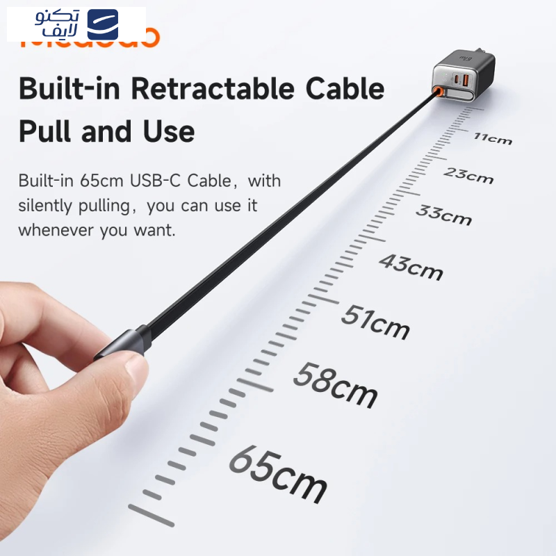 شارژر دیواری 67 وات مک دودو مدل CH-4100 به همراه کابل متصل به بدنه USB-C شارژر دیواری 67 وات مک دودو مدل CH-4100 به همراه کابل متصل به بدنه USB-C