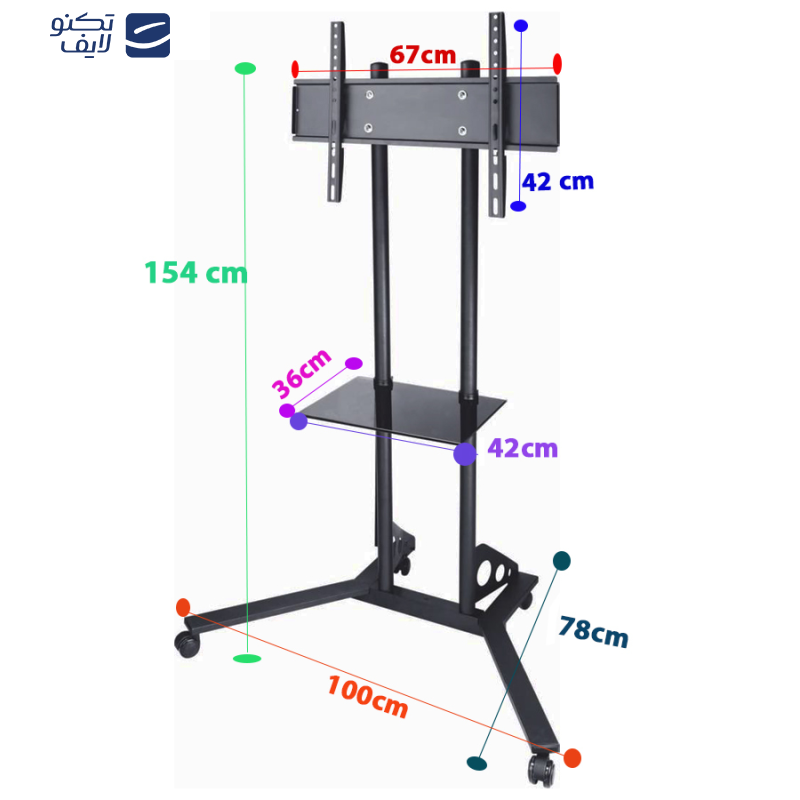 پایه ایستاده تلویزیون ال سی دی آرم مدل ترولی TR-160 مناسب برای تلویزیون های 42 تا 75 اینچ پایه ایستاده تلویزیون ال سی دی آرم مدل ترولی TR-160 مناسب برای تلویزیون های 42 تا 75 اینچ