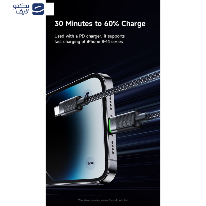 کابل تبدیل USB-C به لایتنینگ مک دودو مدل CA-2010 طول 1.2 متر کابل تبدیل USB-C به لایتنینگ مک دودو مدل CA-2010 طول 1.2 متر