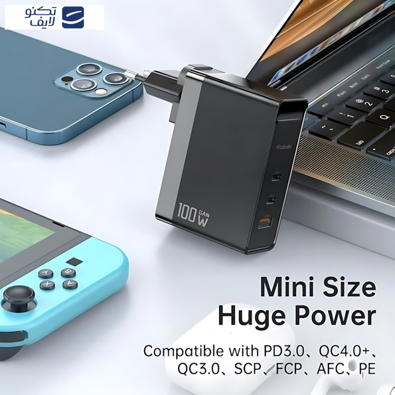 شارژر دیواری 100 وات مک دودو مدل CH-8105 Pro به همراه کابل تبدیل USB-C شارژر دیواری 100 وات مک دودو مدل CH-8105 Pro به همراه کابل تبدیل USB-C