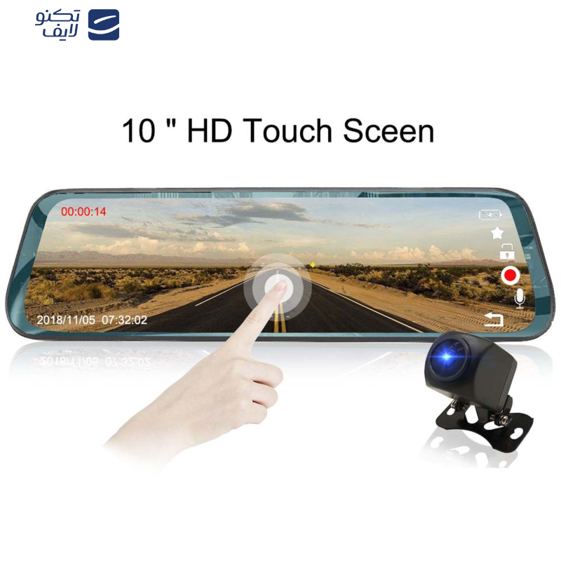 آینه مانیتوردار و دوربین دنده عقب خودرو کد 100- DR آینه مانیتوردار و دوربین دنده عقب خودرو کد 100- DR