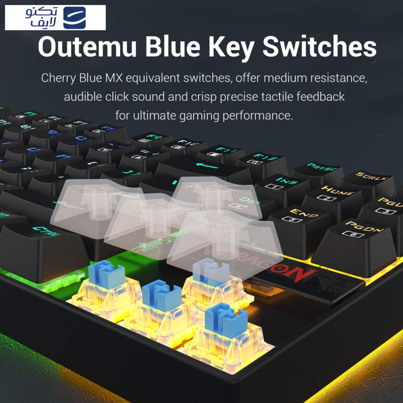 کیبورد مخصوص بازی ردراگون مدل K552 PRO SW BLUE کیبورد مخصوص بازی ردراگون مدل K552 PRO SW BLUE