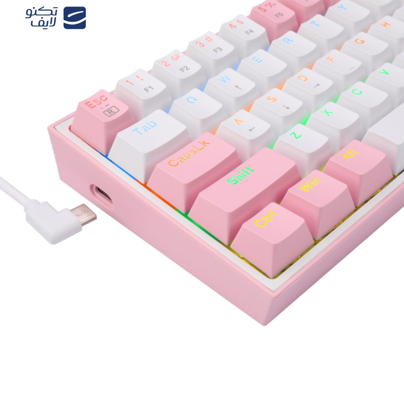 کیبورد مخصوص بازی ردراگون مدل FIZZ K617-WHITE/PINK کیبورد مخصوص بازی ردراگون مدل FIZZ K617-WHITE/PINK