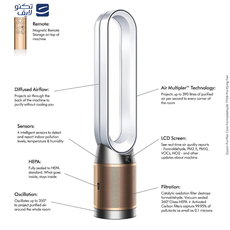 دستگاه تصفیه کننده هوا دایسون مدل Cool Formaldehyde TP09
