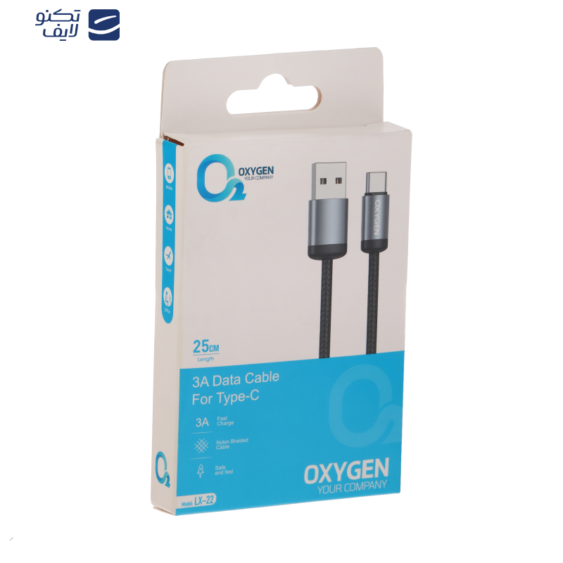 کابل تبدیل USB به USB-C اکسیژن مدل LX-22 طول 0.25 متر  کابل تبدیل USB به USB-C اکسیژن مدل LX-22 طول 0.25 متر