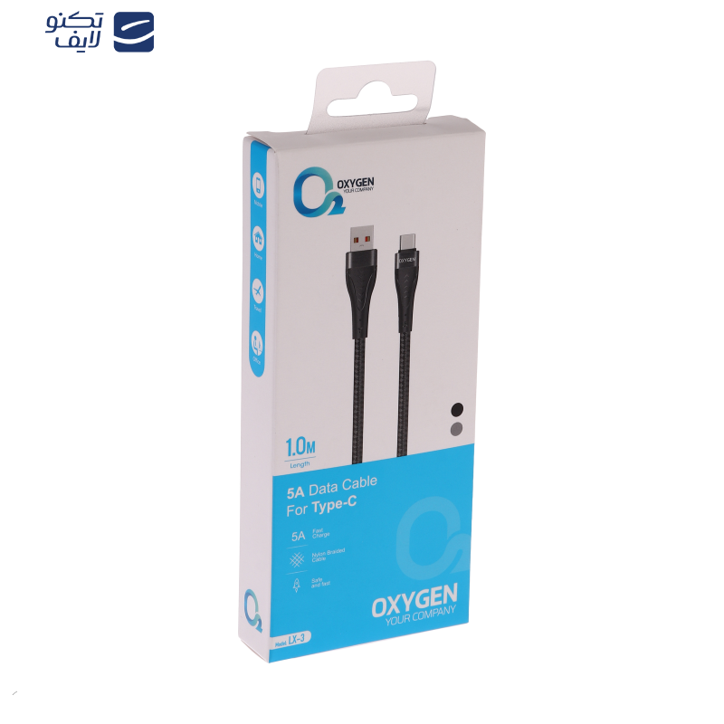 کابل تبدیل USB-A به USB-C اکسیژن مدل LX-3 طول 1 متر کابل تبدیل USB-A به USB-C اکسیژن مدل LX-3 طول 1 متر