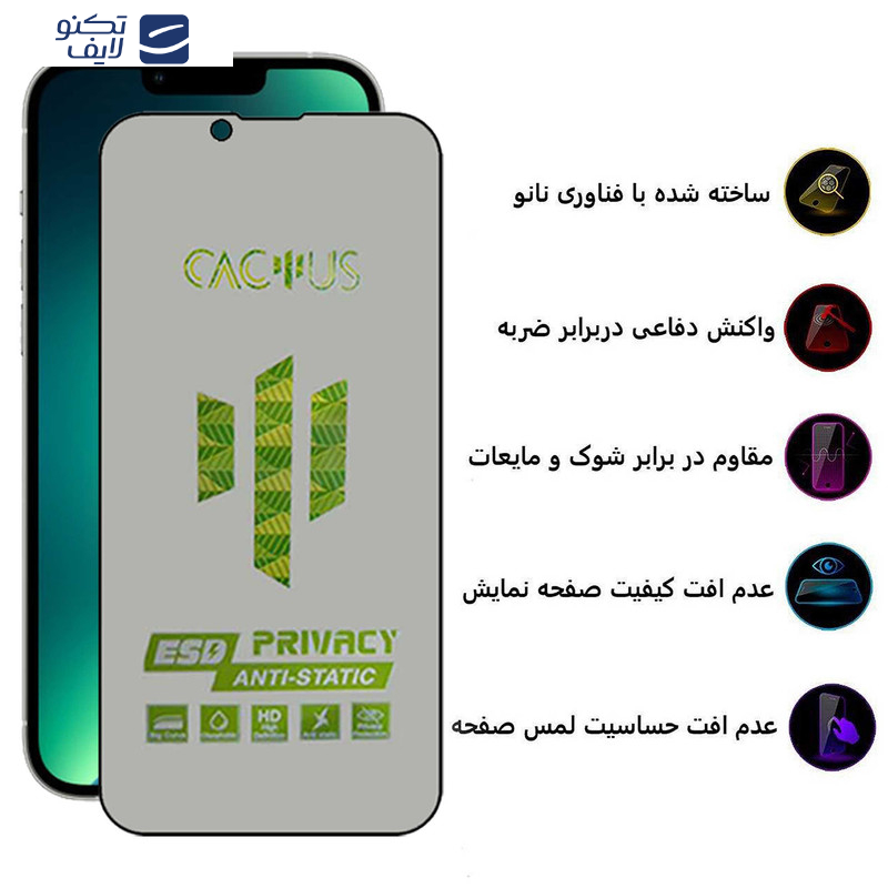 محافظ صفحه نمایش حریم شخصی اپیکوی مدل Cactus-ESD-Privacy مناسب برای گوشی موبایل اپل iPhone 16e/14/13 Pro/ 13 محافظ صفحه نمایش حریم شخصی اپیکوی مدل Cactus-ESD-Privacy مناسب برای گوشی موبایل اپل iPhone 16e/14/13 Pro/ 13