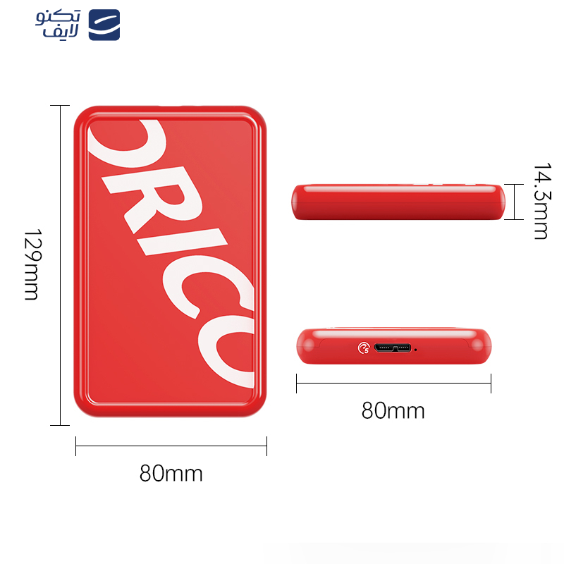 باکس SSD قابل حمل USB3.0 اوریکو مدل CP25U3 باکس SSD قابل حمل USB3.0 اوریکو مدل CP25U3