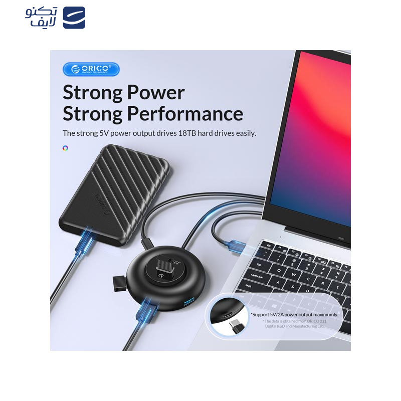 هاب 4 پورت USB-A اوریکو مدل YXR2-C3 هاب 4 پورت USB-A اوریکو مدل YXR2-C3