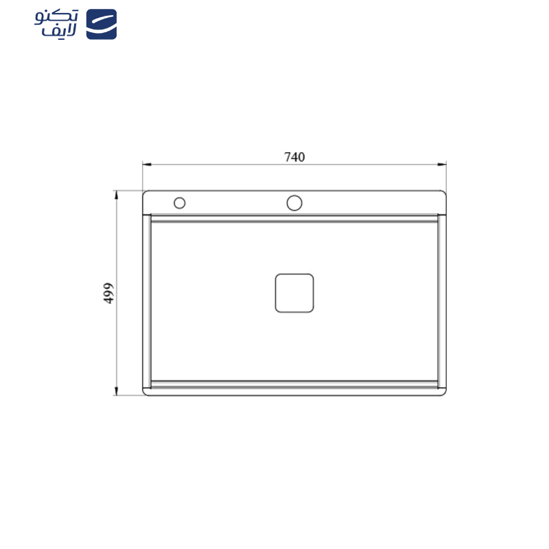 سینک ظرفشویی استیل توکار یک لگنه کن مدل BCN74 سینک ظرفشویی استیل توکار یک لگنه کن مدل BCN74