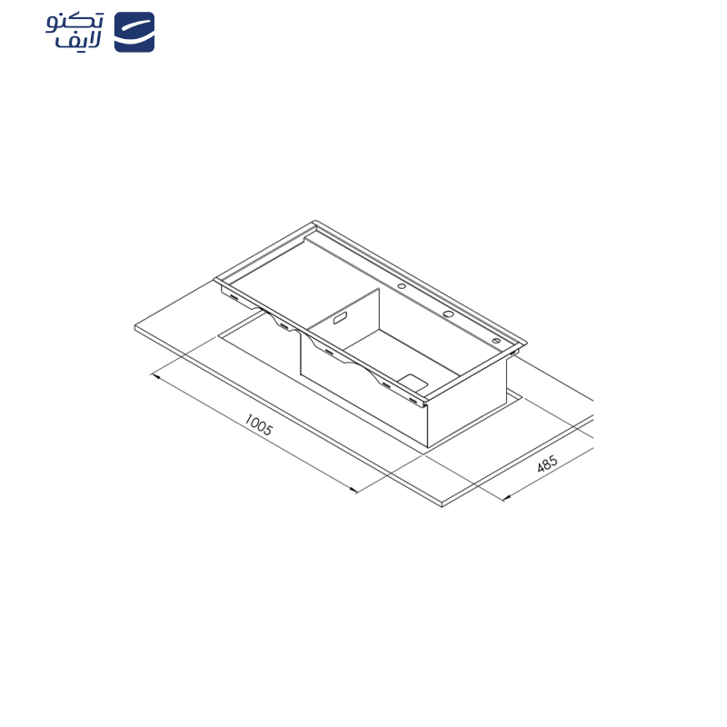 سینک ظرفشویی استیل توکار یک لگنه کن مدل BCN305 سینک ظرفشویی استیل توکار یک لگنه کن مدل BCN305