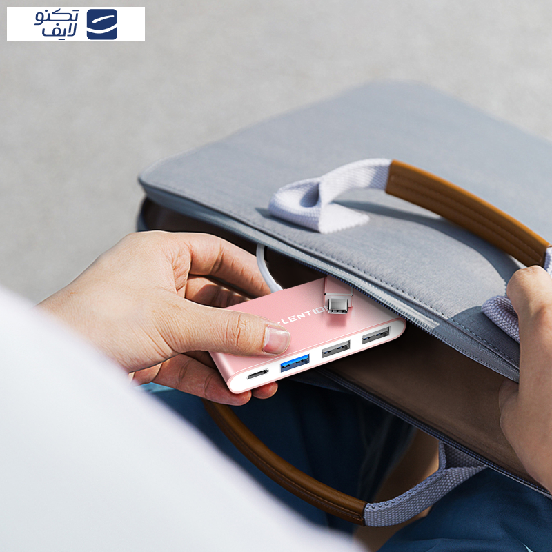 هاب 4 پورت USB-C لنشن مدل c13   هاب 4 پورت USB-C لنشن مدل c13