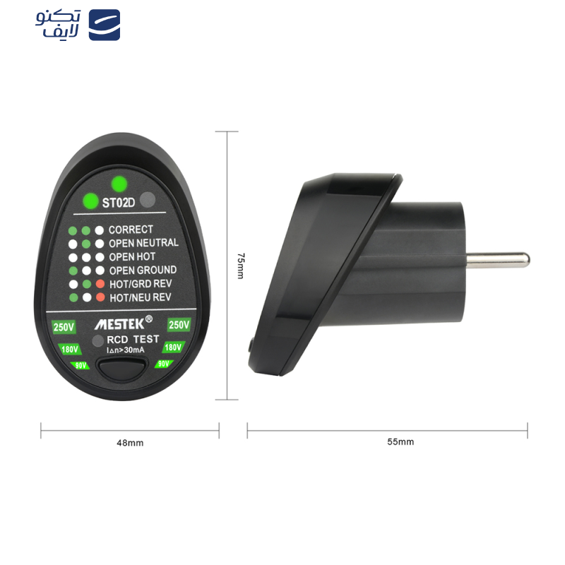 ارت سنج و تستر سوکت هوشمند مستک مدل ST02D