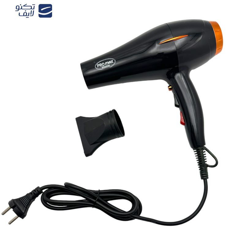 سشوار حرفهای پرومکس مدل MA-8890، موتور AC با توان مصرفی 9000 وات، دارای قابلیت تعویض سری، عملکرد توربو، دارای متمرکزکننده، با حالت صافکننده، وزن 650 گرم، تنظیم حرارت 2 حالته و کنترل سرعت 2 حالته، به همراه متمرکزکننده باریک سشوار حرفهای پرومکس مدل MA-8890، موتور AC با توان مصرفی 9000 وات، دارای قابلیت تعویض سری، عملکرد توربو، دارای متمرکزکننده، با حالت صافکننده، وزن 650 گرم، تنظیم حرارت 2 حالته و کنترل سرعت 2 حالته، به همراه متمرکزکننده باریک