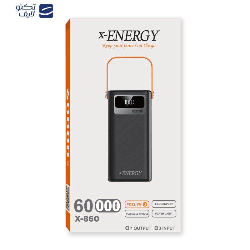 پاوربانک ایکس انرژی مدل X-860 22.5W ظرفیت 60000 میلی آمپر ساعت پاوربانک ایکس انرژی مدل X-860 22.5W ظرفیت 60000 میلی آمپر ساعت