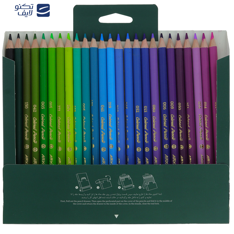 مداد رنگی 50 رنگ آریا مدل آرتیست طرح گل برگ مداد رنگی 50 رنگ آریا مدل آرتیست طرح گل برگ