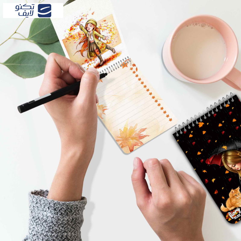 دفترچه یادداشت مسترراد طرح دختر پاییز و گربه مدل فانتزی کد fiory 1756 دفترچه یادداشت مسترراد طرح دختر پاییز و گربه مدل فانتزی کد fiory 1756