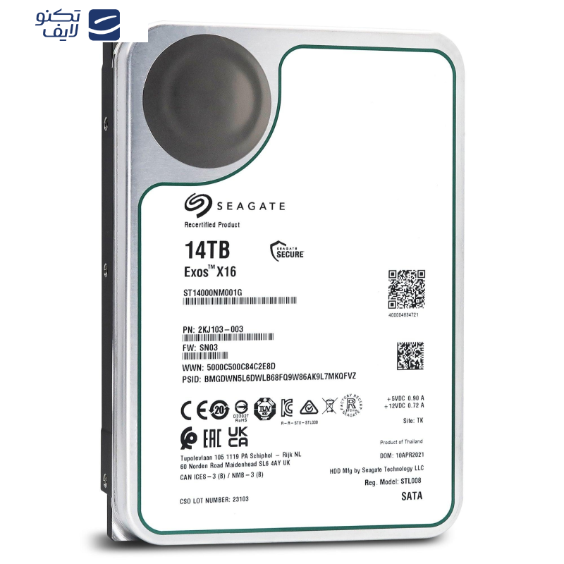 هارد دیسک اینترنال سیگیت مدل Exos ST14000NM001G ظرفیت 14 ترابایت هارد دیسک اینترنال سیگیت مدل Exos ST14000NM001G ظرفیت 14 ترابایت