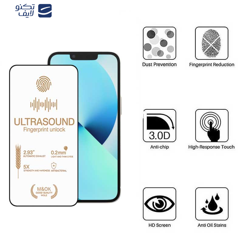 محافظ صفحه نمایش اپیکوی مدل UltraSound مناسب برای گوشی موبایل اپل iPhone 16e /14 /13 /13 Pro